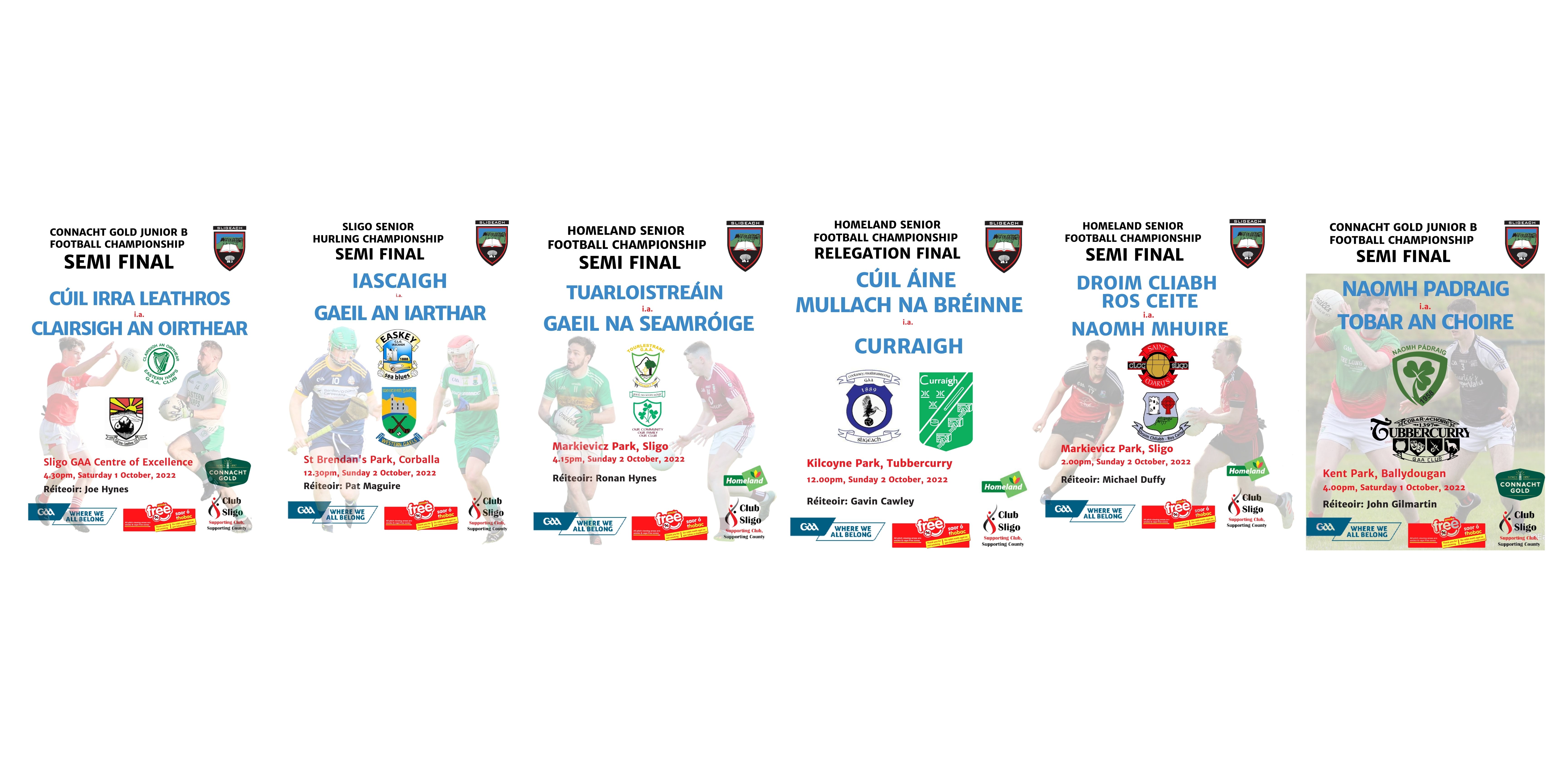 Match Programmes - Saturday and Sunday 1 & 2 October 