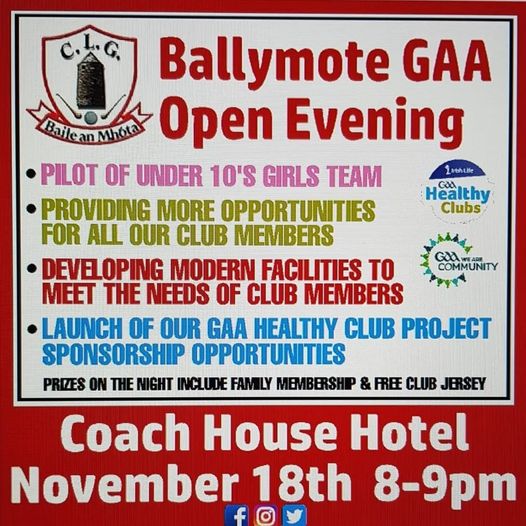 Ballymote Club notes - 14 November 2022